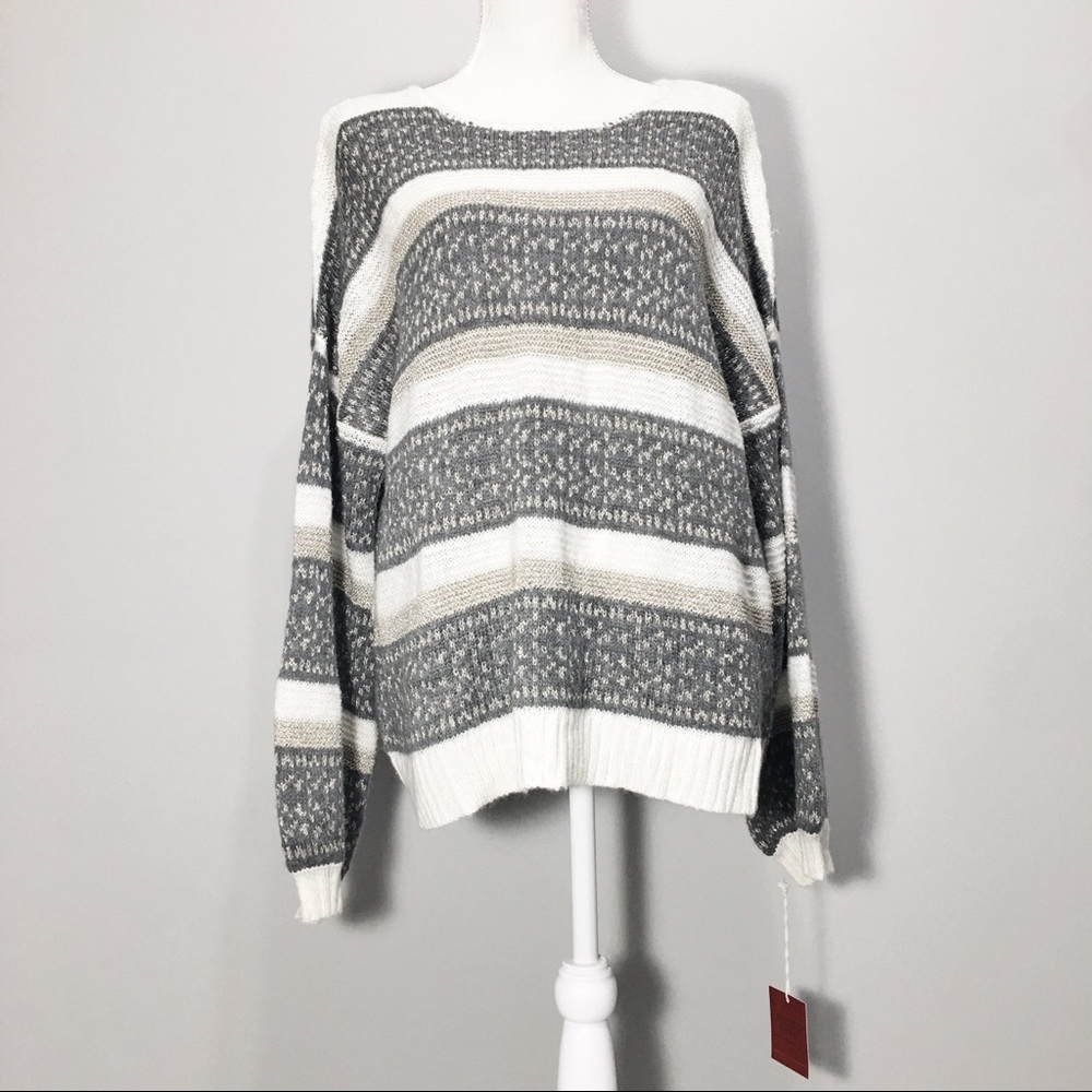 MASSIMO SUPPLY CO sweater size XXL Strip gray